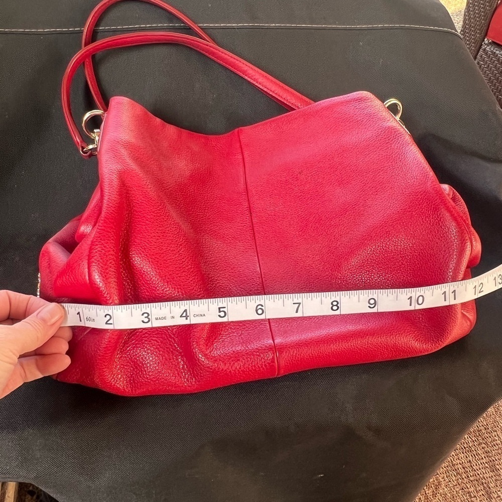Elegant Red Leather Coach Bag Madison Phoebe - Picture 5 of 8